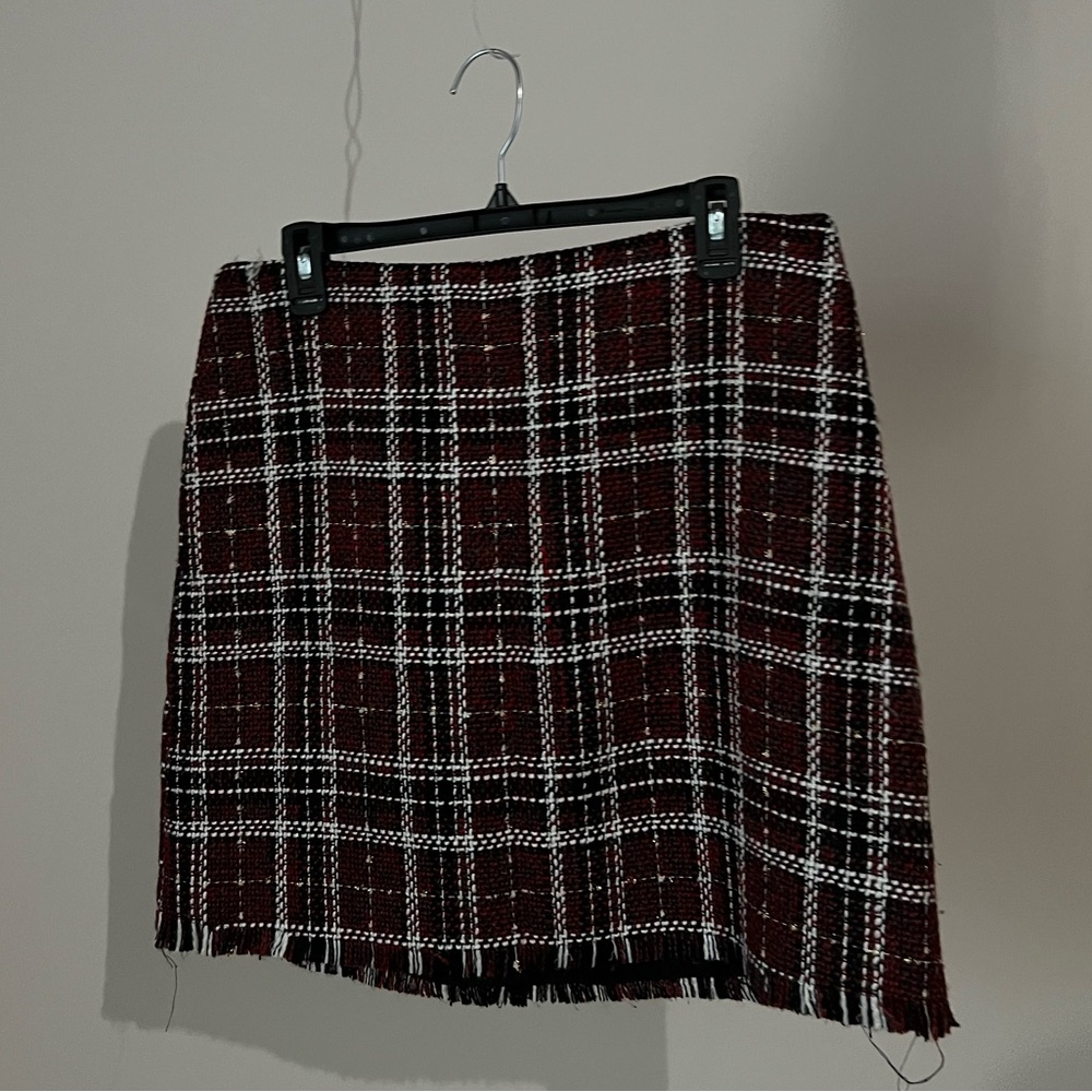 sanctuary black and red plaid mini skirt size xl